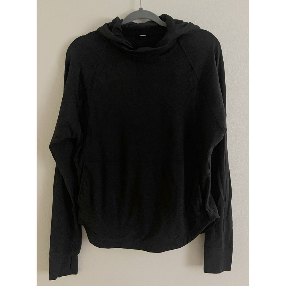 Lululemon Black Cowl Neck Hoodie Sweatshirt Size 6